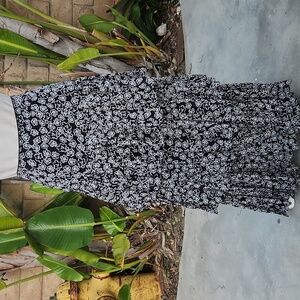 Dorothee Schumacher Floral Transparancies Black White Tiered Maxi Skirt New 2